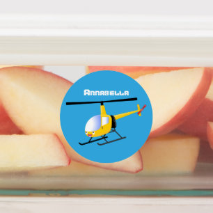 Etiquetas Helicóptero de personalizado alegre amarillo lindo