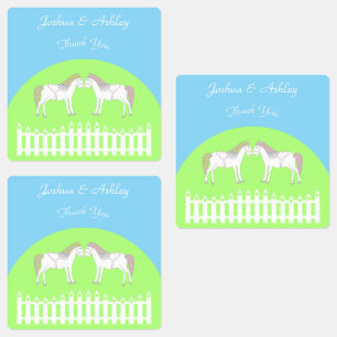 Etiquetas Hermoso Personalizado de caballos Boda blanco