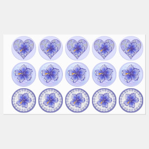 Etiquetas Hibiscus & lace BLUE