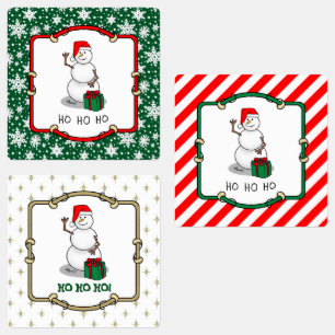 Etiquetas Ho Ho Ho Ho Ho Feliz Navidad Santa Cute Snowman