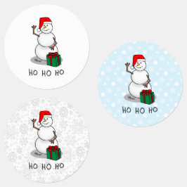Etiquetas Ho Ho Ho Ho Ho Feliz Navidad Santa Cute Snowman