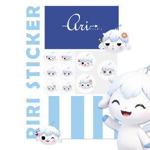 Etiquetas Hoja de Stickers de Emoji de Reacción Kawaii Riri