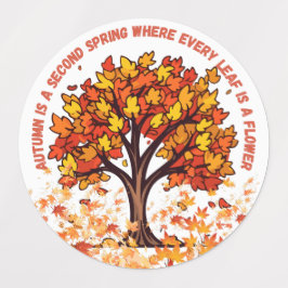 Etiquetas Hojas cálidas de otoño, regalos mágicos de tempora