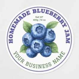 Etiquetas Homemade Blueberry Jam Jar Product Label