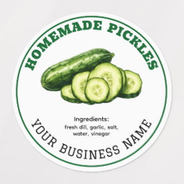 Etiquetas Homemade Cucumber Dill Pickles Product Label