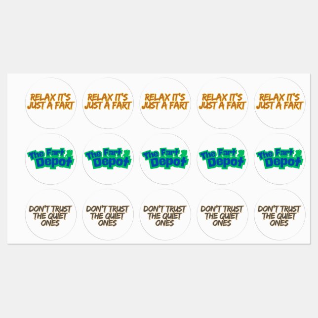 Etiquetas Humor de pedos divertidos (Hoja)