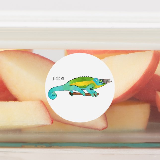 Etiquetas Ilustracion chameleon personalizado de Jackson (Fijada)