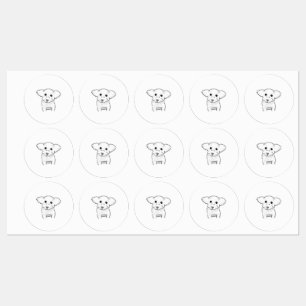 Etiquetas Ilustración de cachorro blanco adorable dibujada a