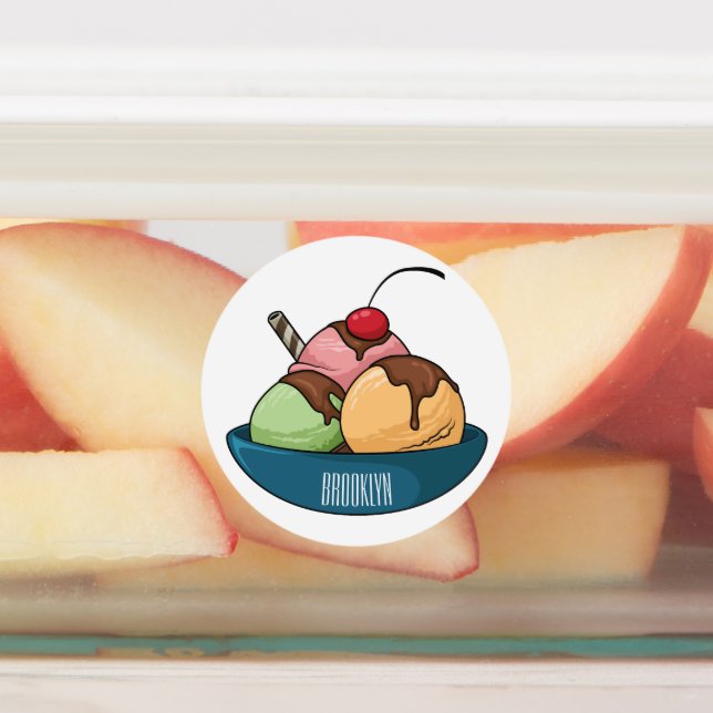 Etiquetas Ilustracion de helado personalizado (Fijada)
