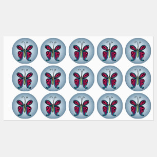 Etiquetas Ilustración de mariposa colorida