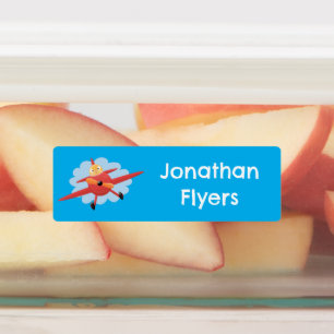 Etiquetas Ilustracion de personalizado de avión rojo que vue