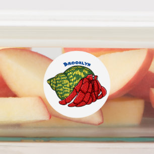 Etiquetas Ilustracion de personalizado de cangrejo ermitaño