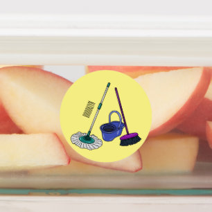 Etiquetas Ilustracion de personalizado de escobas y mopas