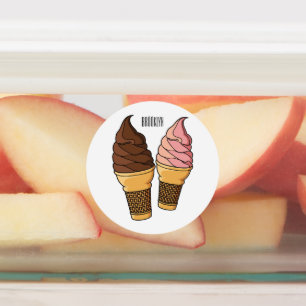 Etiquetas Ilustracion de personalizado de helado de cono