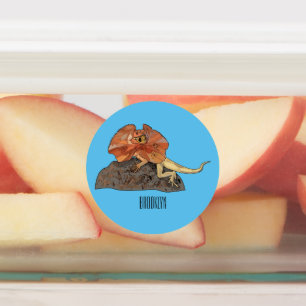 Etiquetas Ilustracion de personalizado de lagarto de cuello 