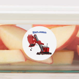 Etiquetas Ilustracion de personalizado de pala de vapor roja