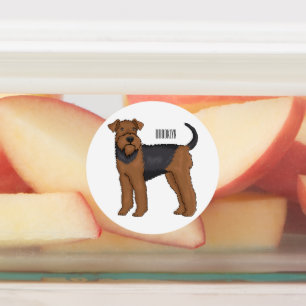 Etiquetas Ilustracion de personalizado de perro Airedale ter