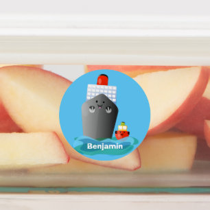 Etiquetas Ilustracion de personalizado de remolcador de barc