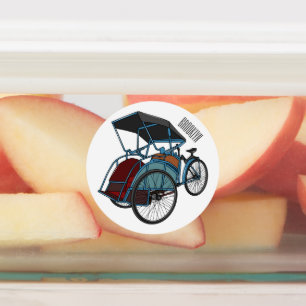 Etiquetas Ilustracion de personalizado de rickshaw en bicicl