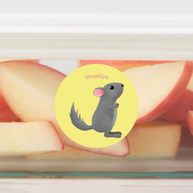 Etiquetas Ilustracion personalizado chinchilla gris suave (Fijada)