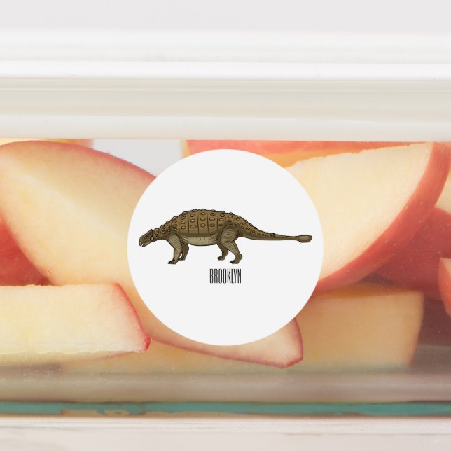 Etiquetas Ilustracion personalizado de Ankylosaurus (Fijada)