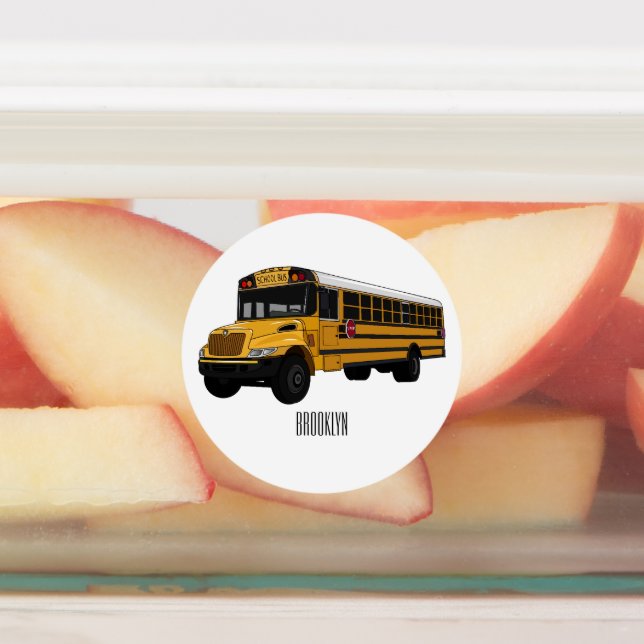 Etiquetas Ilustracion personalizado de autobús escolar (Fijada)