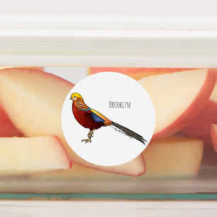 Etiquetas Ilustracion personalizado de aves de faisán dorado