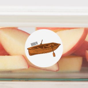 Etiquetas Ilustracion personalizado de lancha dorada