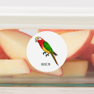 Etiquetas Ilustracion personalizado de loro feliz