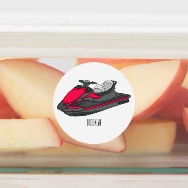 Etiquetas Ilustracion personalizado de moto acuática (Fijada)