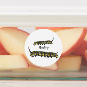 Etiquetas Ilustracion personalizado de oruga monarca