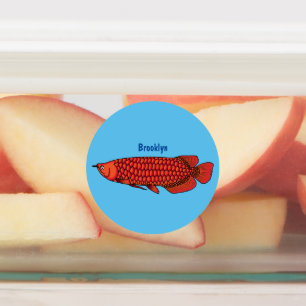 Etiquetas Ilustracion personalizado de pescado de Arowana Ro
