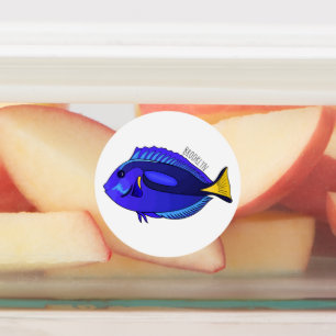 Etiquetas Ilustracion personalizado de pescado tang azul