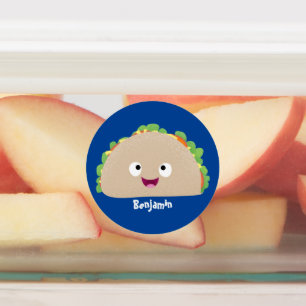 Etiquetas Ilustracion personalizado de taco alegre sonriente