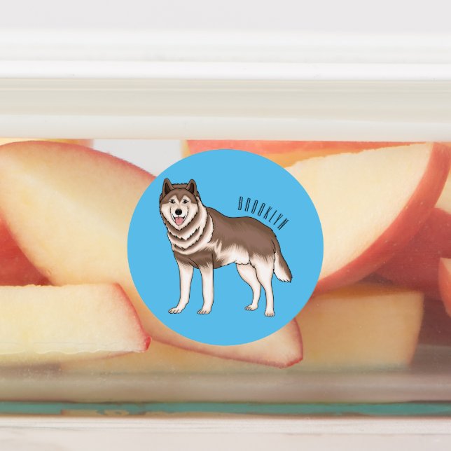 Etiquetas Ilustracion personalizado husky siberiano (Fijada)