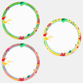 Etiquetas impermeables de la flor Wreath Colorful