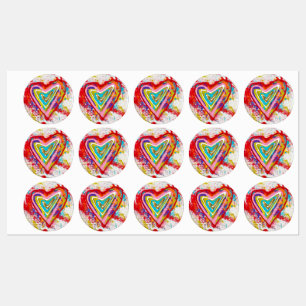 Etiquetas impermeables de los corazones rojos