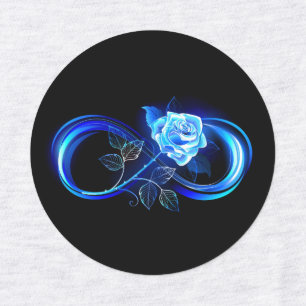 Etiquetas Infinito brillante con rosa azul