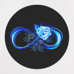 Etiquetas Infinito brillante con rosa azul