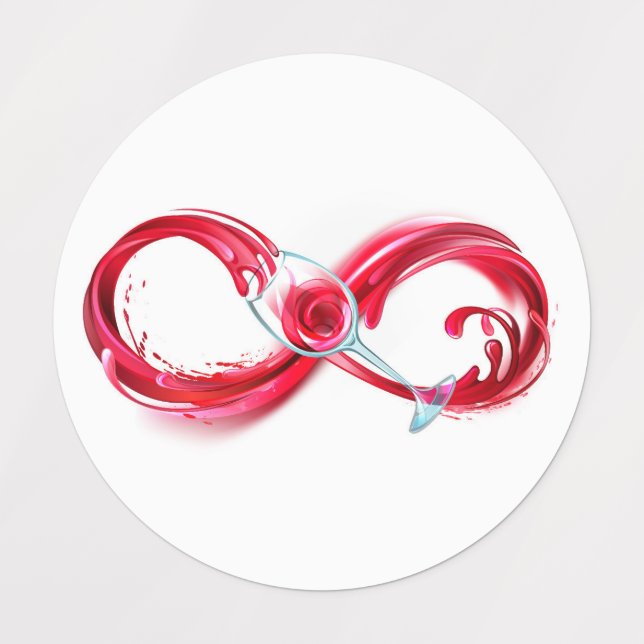 Etiquetas Infinito con vino Rojo (Diseño 1)