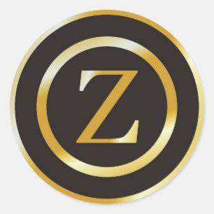 Etiquetas iniciales de bodas con monograma Z de or