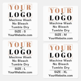 Etiquetas Instrucciones de cuidado y ropa blanca cuadrada de