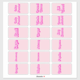 Etiquetas Jar de hierbas y especias