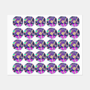 Etiquetas Kawaii Anime Chica Labels