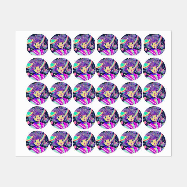 Etiquetas Kawaii Anime Chica Labels (Hoja)