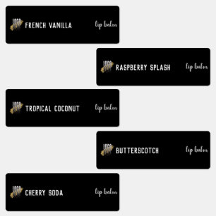 Etiquetas Labial Gloss Producto con Logo Negro Moderno