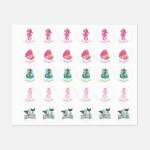 Etiquetas Laboratorios de guerreros de Fiesta Sirena