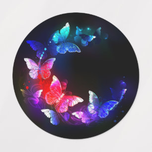 Etiquetas Las mariposas nocturnas brillantes de Neon en el f