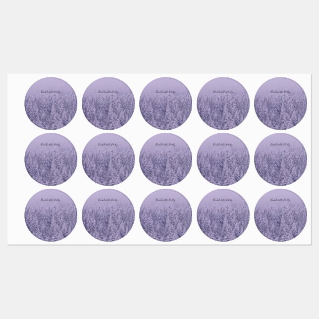 Etiquetas Lavender Bliss Boda Bachelorette (Hoja)