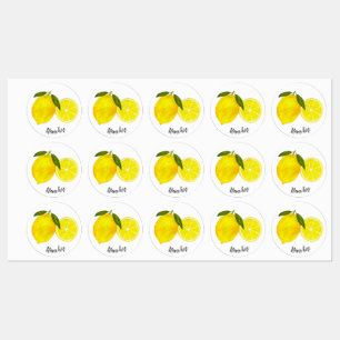 Etiquetas Lemones amarillo acuarela